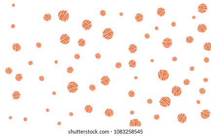 Many Pink Embroidered Circles of Different Size on White Background