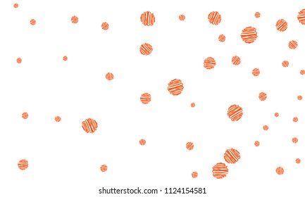 Many Pink Embroidered Circles of Different Size on White Background