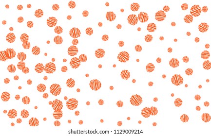 Many Pink Embroidered Circles of Different Size on White Background