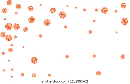 Many Pink Embroidered Circles of Different Size on White Background