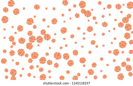 Many Pink Embroidered Circles of Different Size on White Background