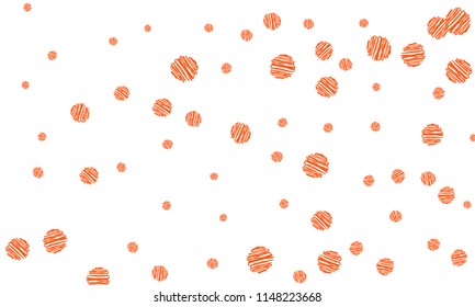 Many Pink Embroidered Circles of Different Size on White Background
