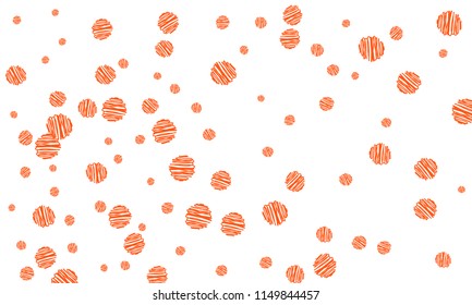 Many Pink Embroidered Circles of Different Size on White Background