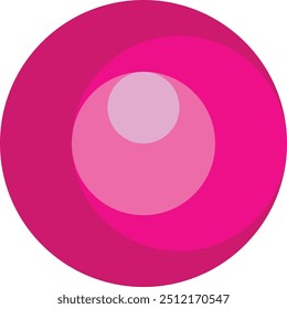 many pink monochrome circle shape on white background. polygonal geometric figure. 