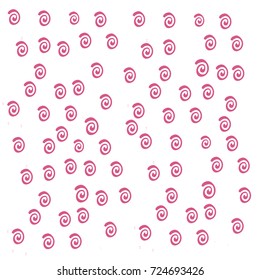 Many Pink Snails on White Background