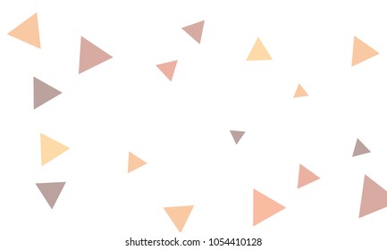 Many Pink, Violet and Green Triangles of Different Size on White Background