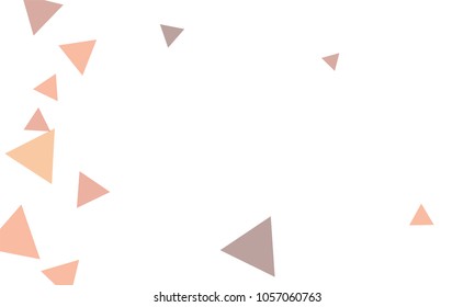 Many Pink, Violet and Green Triangles of Different Size on White Background