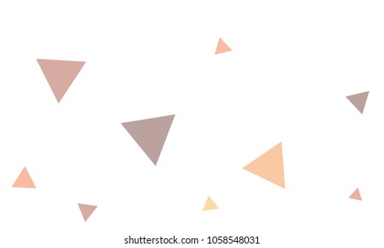 Many Pink, Violet and Green Triangles of Different Size on White Background