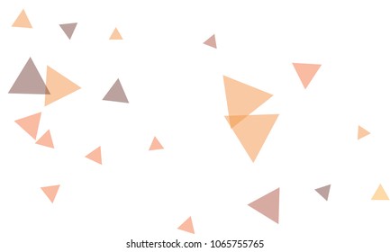 Many Pink, Violet and Green Triangles of Different Size on White Background