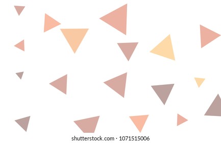 Many Pink, Violet and Green Triangles of Different Size on White Background