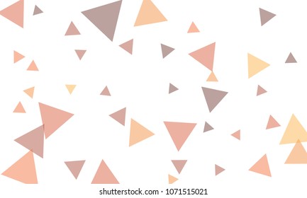 Many Pink, Violet and Green Triangles of Different Size on White Background