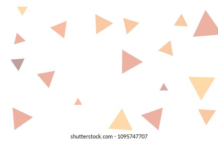 Many Pink, Violet and Green Triangles of Different Size on White Background