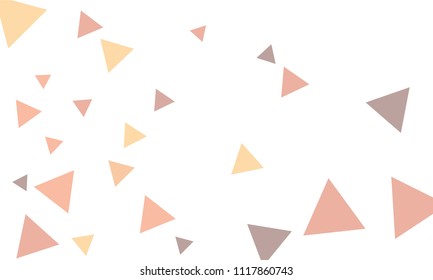 Many Pink, Violet and Green Triangles of Different Size on White Background