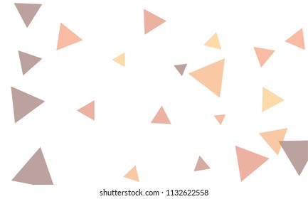 Many Pink, Violet and Green Triangles of Different Size on White Background