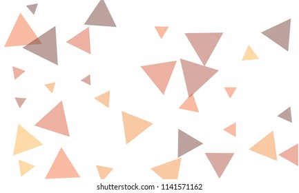 Many Pink, Violet and Green Triangles of Different Size on White Background