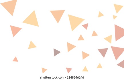 Many Pink, Violet and Green Triangles of Different Size on White Background