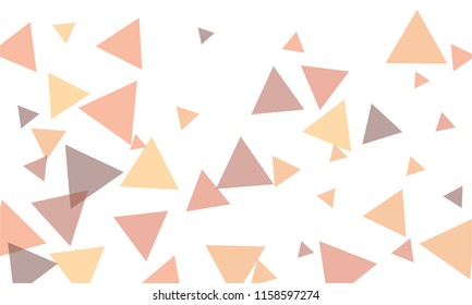 Many Pink, Violet and Green Triangles of Different Size on White Background