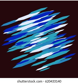 Many Plain Blue and White Hexagons of Different Color Tones on Dark Background