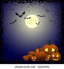 Many pumpkins Halloween card