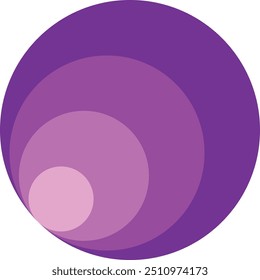 many purple monochrome circle shape on white background. polygonal geometric figure illustration. 