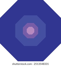 many purple monochrome octagon shape on white background. polygonal geometric figure. 