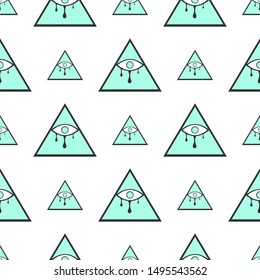 many pyramids with an eye inside