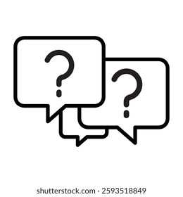 Many questions message icon line vector design in trendy style
