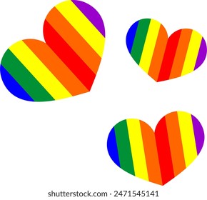 many rainbow heart pride month,day