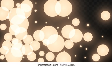 Many Random Falling Golden Stars Confetti on Black Background. Vector Stars Sky. Invitation Background. Banner, Greeting Card,  New Year and Christmas card, Postcard, Packaging, Textile Print.