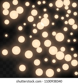 Many Random Falling Golden Stars Confetti on Black Background. Vector Stars Sky. Invitation Background. Banner, Greeting Card,  New Year and Christmas card, Postcard, Packaging, Textile Print.