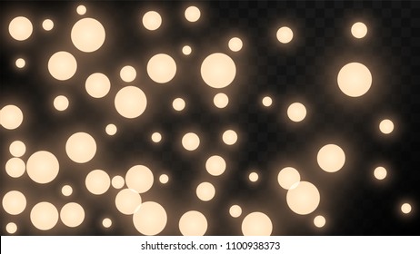 Many Random Falling Golden Stars Confetti on Dark Background. Beautiful Night Sky. Invitation Background. Banner, Greeting Card, Christmas and New Year card, Postcard, Packaging, Textile Print.
