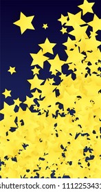 Many Random Falling Golden Stars Confetti. Invitation Background. Banner, Greeting Card, Christmas and New Year card, Postcard, Packaging, Textile Print. Beautiful Night Sky
