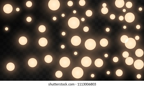 Many Random Falling Golden Stars Confetti on Dark Background. Beautiful Night Sky. Invitation Background. Banner, Greeting Card, Christmas and New Year card, Postcard, Packaging, Textile Print.