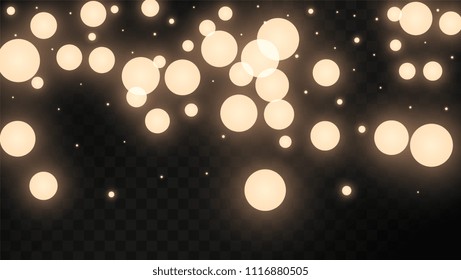 Many Random Falling Golden Stars Confetti on Dark Background. Beautiful Night Sky. Invitation Background. Banner, Greeting Card, Christmas and New Year card, Postcard, Packaging, Textile Print.