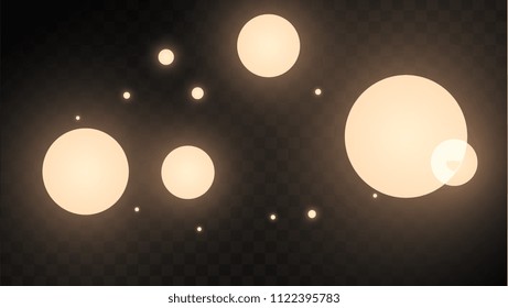 Many Random Falling Golden Stars Confetti on Dark Background. Vector Stars Sky. Invitation Background. Banner, Greeting Card, Christmas and New Year card, Postcard, Packaging, Textile Print.