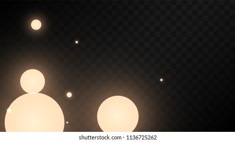 Many Random Falling Golden Stars Confetti on Dark Background. Vector illustration. Invitation Background. Banner, Greeting Card,  New Year and Christmas card, Postcard, Packaging, Textile Print.