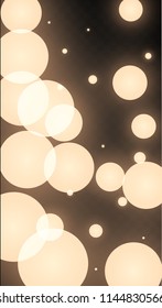 Many Random Falling Golden Stars Confetti on Black Background. Beautiful Night Sky. Invitation Background. Banner, Greeting Card,  New Year and Christmas card, Postcard, Packaging, Textile Print.