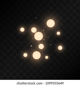 Many Random Falling Light Pink Circle Confetti on Black Background. Beautiful Night Sky. Invitation Background. Banner, Greeting Card,  New Year and Christmas card, Postcard, Packaging, Textile Print.