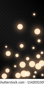 Many Random Falling Pastel Light Pink Confetti on Black Background. Vector Stars Sky. Invitation Background. Banner, Greeting Card,  New Year and Christmas card, Postcard, Packaging, Textile Print.