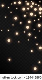 Many Random Falling Pastel Light Pink Confetti on Black Background. Beautiful Night Sky. Invitation Background. Banner, Greeting Card, Christmas and New Year card, Postcard, Packaging, Textile Print.