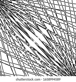 Many rays of light with symmetrical bright waves on white. Abstraction on the theme of lines.
