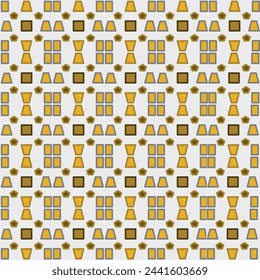 Many rectangular shapes arranged together, consisting of a square, a rectangle, a trapezoid, similar to a jigsaw puzzle. yellowish brown Use it as a tile pattern or fabric pattern.