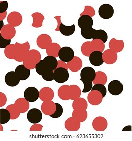 Many Red and Black Bubbles on White Background