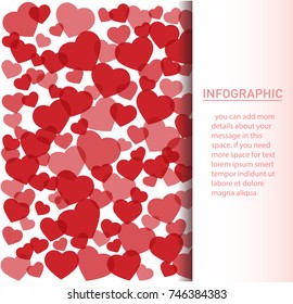 many red hearts background vector illustration