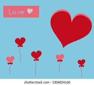 Many red hearts of love.