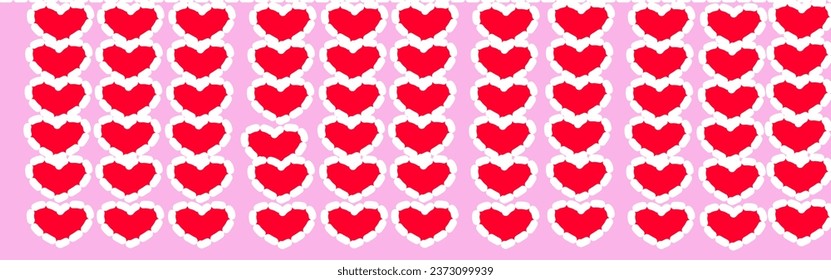 Many red hearts, pink background