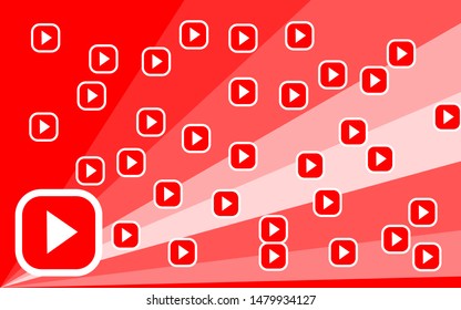 many red icons on red background