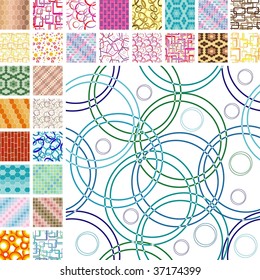 Many retro seamless color patterns
