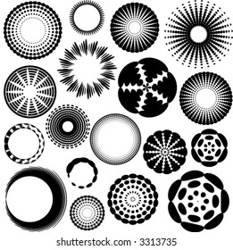 many round, circle - vector -