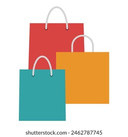 Many shopping bags: shopping and sale icon